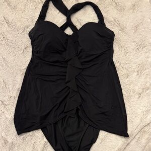 Lands' End Black One Piece Swimsuit